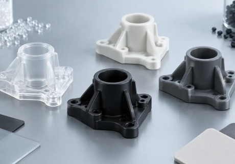 Industriella plastdetaljer i studioljuss